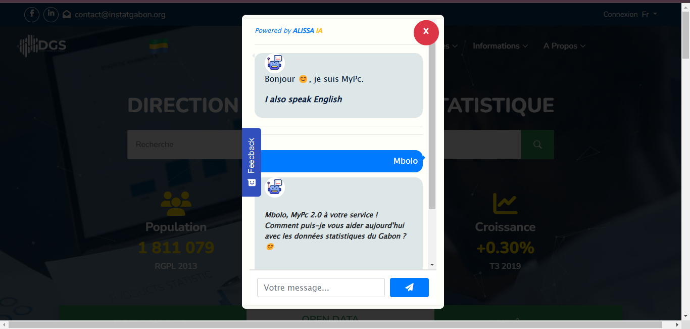 Chatbot Direction Générale de la Statistique