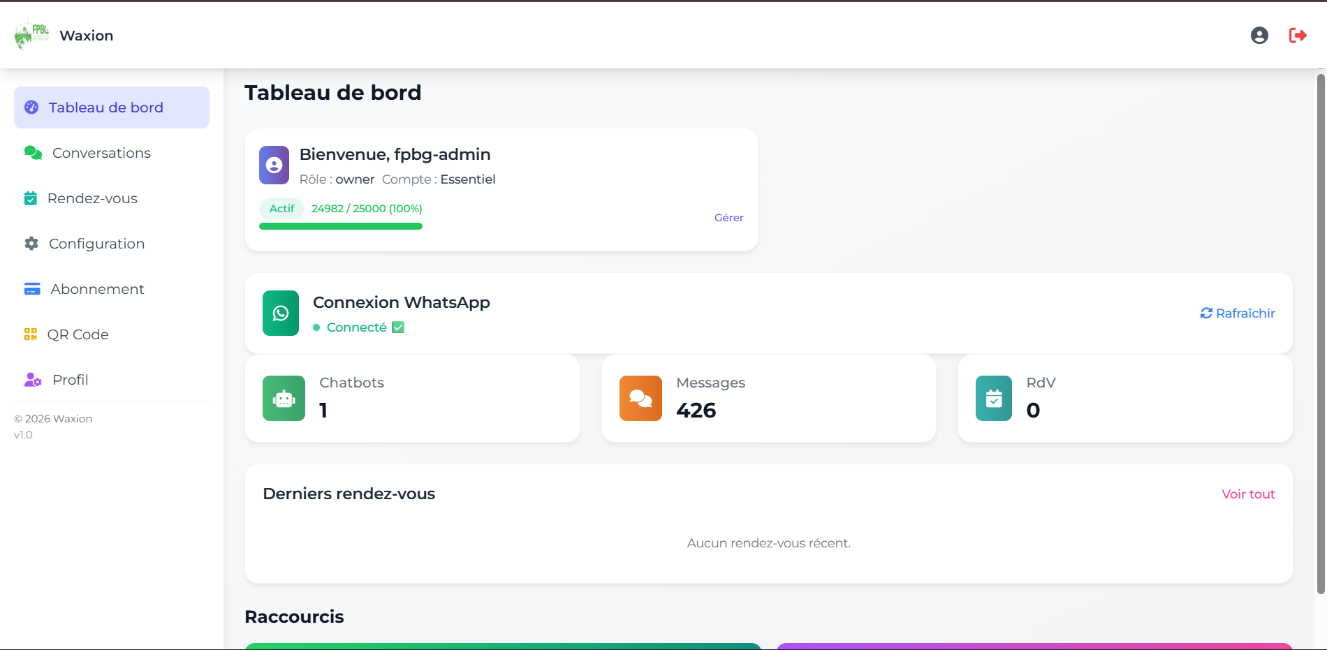 Aperçu du projet : Agent-IA WhatsApp corporate – FPBG